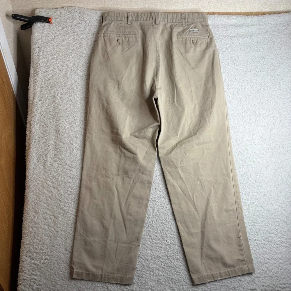 Polo Ralph Lauren Andrew Pant Mens 36x32 (34x29) Pleated Chino tan preppy loose